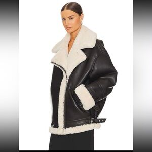 Authentic Helsa Oversized Bomber Jacket Genuine Shearling